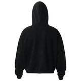 Striped Vintage Suede Loose Fit Hooded Sweatshirt