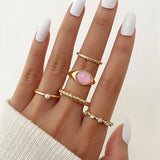Y2K Soft Gemstone Heart Rings