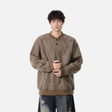 Cozy Ribbed Knit Henley Neck Sweatshirt
