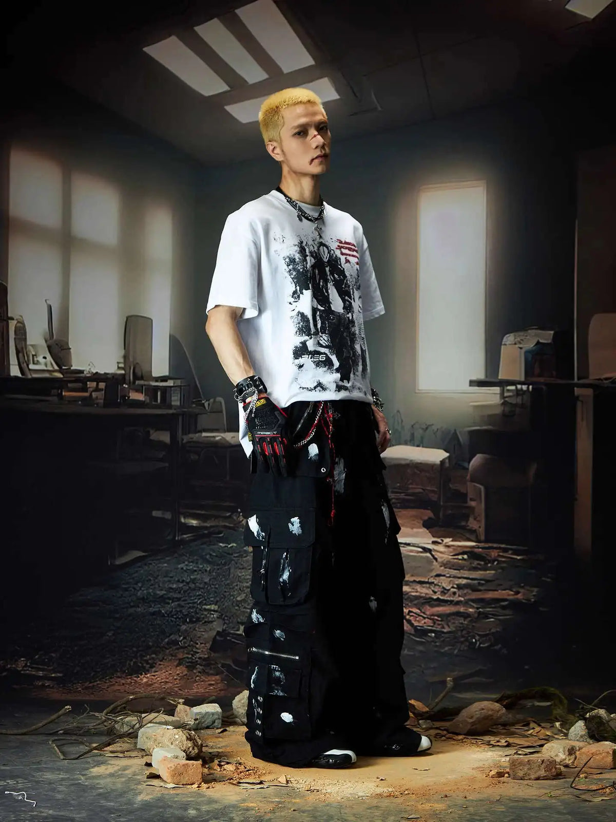 Trendy Personalized Paint Printed Cargo Pants