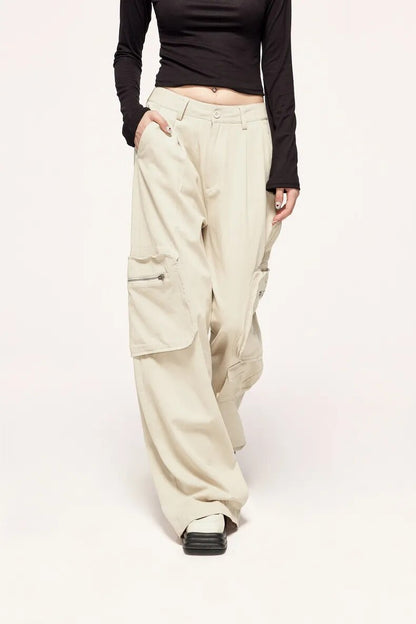Multi Pockets Wide Leg Cargo Pants