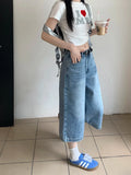 Versatile Blue Distressed Denim Baggy Jorts