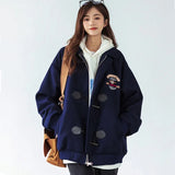 Women Cute Chic Vintage Button Zipper Jacket
