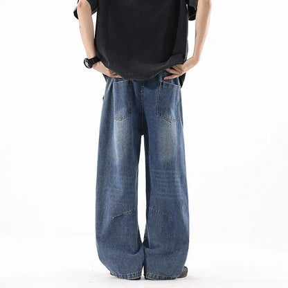 Durable Loose Wide Leg Washed Denim Jeans