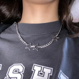 Gothic Celestial Star Hollow Choker Necklace