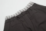 Plaid Patchwork Fake Two Pieces Elastic Waist Short