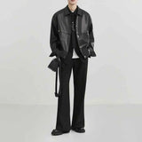 American Retro PU Leather Long-Sleeved Jacket