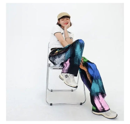 Graffiti Colorful Oversize Elastic Waist Pants