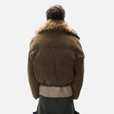 Premium Thick Fake Two Piece Fur Collar Puffer Jacket