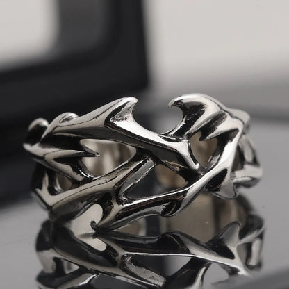 Thorns Stainless Steel Irregularity Gothic Ring