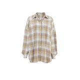 Fashionable Vintage Plaid Oversize Long Sleeve Shirt