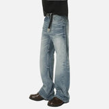 American Style Vintage Washed Blue Denim Jeans