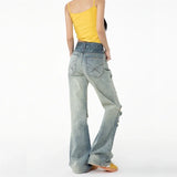 Vintage Ripped Blue Denim Jeans