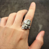 Adjustable Retro Half-Face Mask Ring