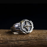 Adjustable Golden Cross Open Ring