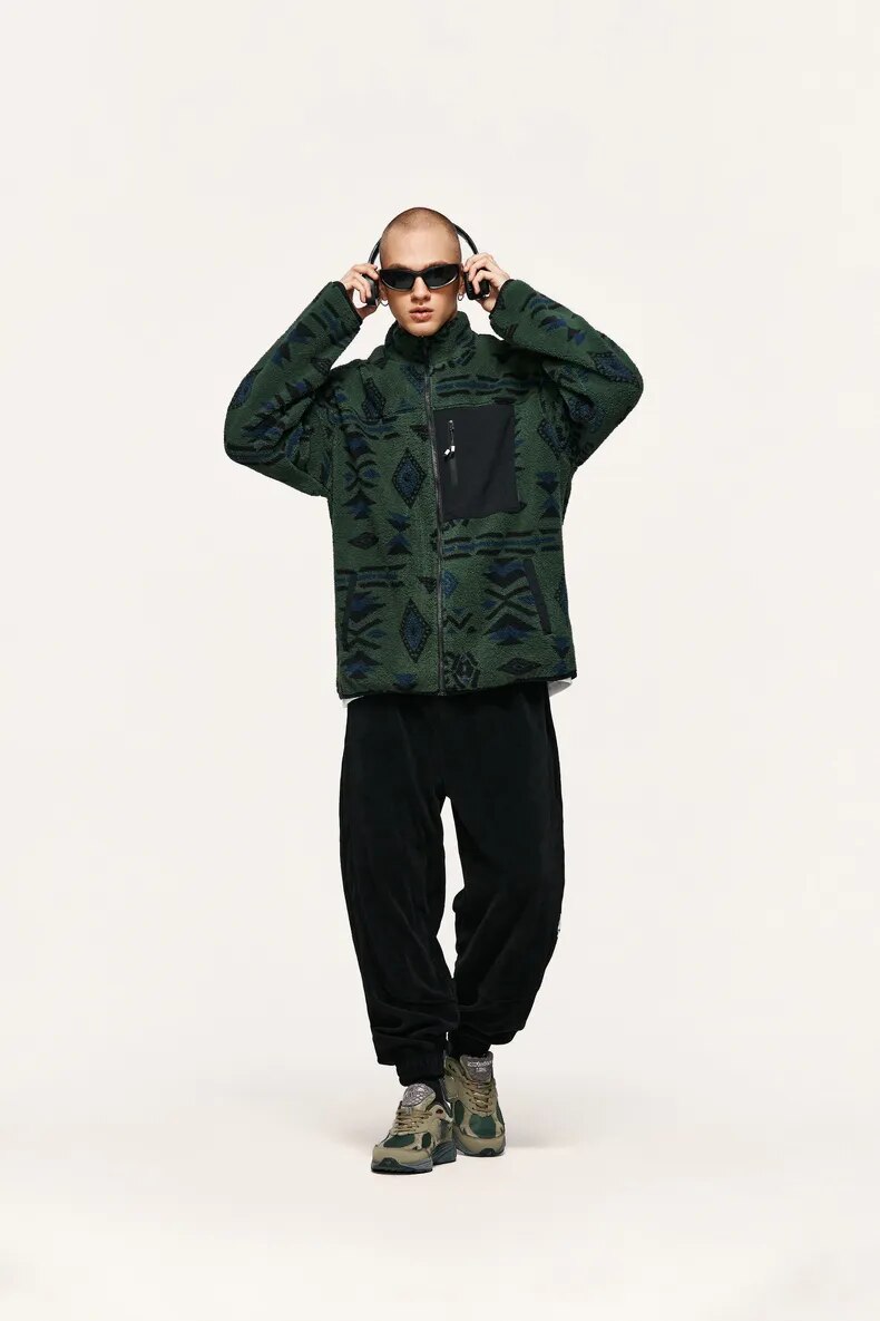 Ethnic Printing Sherpa Jacket
