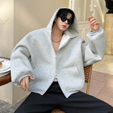 Solid Color Lantern Sleeves Hoodie