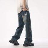 Denim Game Strong Retro Graffiti Loose Jeans