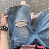 Men's Vintage Distressed Drawstring Denim Short