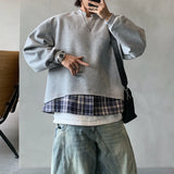 Vintage Oversized Two Piece Layered Casual Sweatshirt