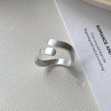 Geometric Asymmetric Matte Sterling Silver Ring