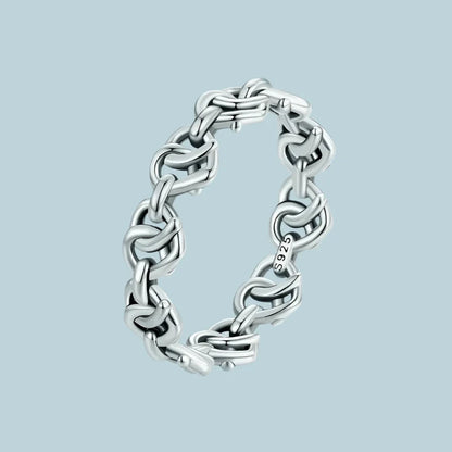 Interlocked Heart Chain Platinum Ring
