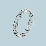 Interlocked Heart Chain Platinum Ring