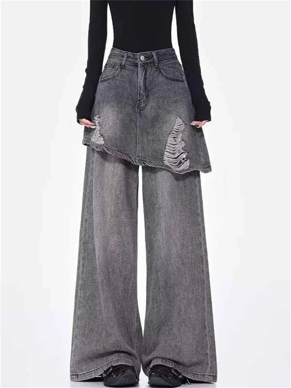 Patchwork Baggy Goblin Core Denim Jeans
