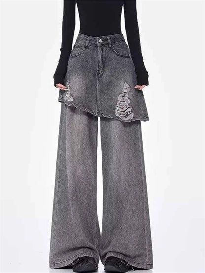 Patchwork Baggy Goblin Core Denim Jeans