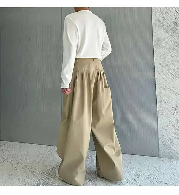 Casual Original Splicing Design Wide Leg Pants
