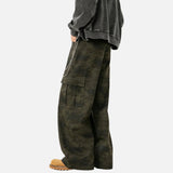 Vintage Tactical Camo Cargo Straight Leg Pants