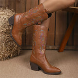 Cowboy Style Black And Brown Maillard Boot