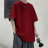 Oversized Elbow-length Sleeve Blank T-shirt