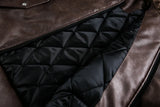 Retro High Street Sherpa Fur Collar Leather Jacket