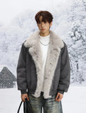 Stylish Single Breasted Loose Faux Fur Jacket