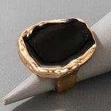 Gothic Large Black Irregular Ring