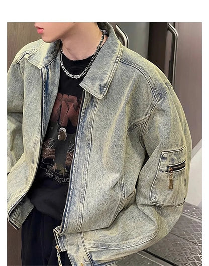 Retro American Style Washed Denim Jacket