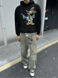 Vintage Ice Distressed Ink Splash Cargo Jeans