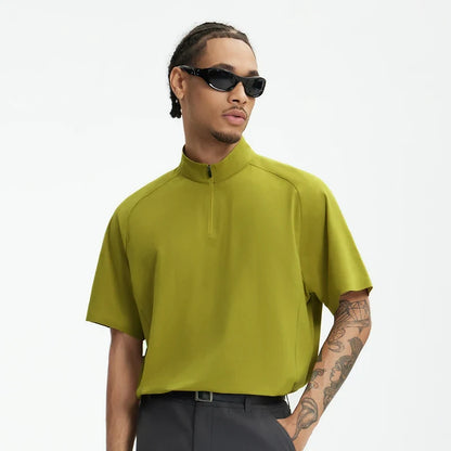High Collar Urban Zip T-Shirt
