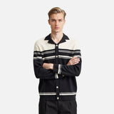 Breathable High Quality Striped Knit Cardigan