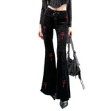 Velvet High Waist Flare Pants