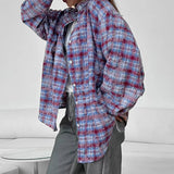 Women Comfort Contrasting Casual Blouse Shirt