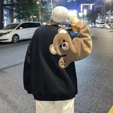 Y2K Bear Pattern Long Sleeve Sweatshirt
