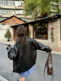 Women Cool Spring Black Leather Jacket