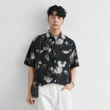 Men's Trendy Hawaiian Floral Button Down Shirt