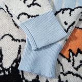 Oversized Streetwear Cartoon Graphic Knit Sweater
