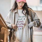 Vintage Letter Print Oversized Graphic T-shirt