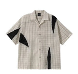 Men Retro Plaid Loose Comfort Lapel Shirt