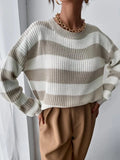 Women Retro Versatile Knitted Pullover Sweater