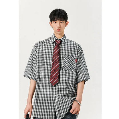 Men's Cool Stylish Plaid Short Sleeve Shirt